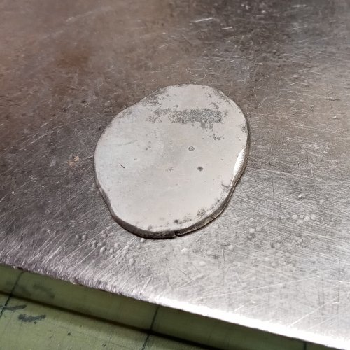 Judy Larson's Recycling Scrap Into Sheet Metal - Step 9, Metalwork, Stamping, Stamps, Butane Torch, Soldering, Solder,  flipped over and the rolling process